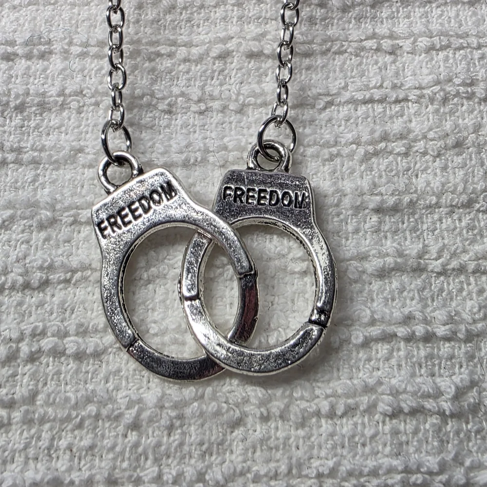 Silver Freedom Handcuff Necklace